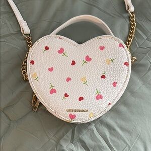 Floral Heart-Shaped Crossbody Purse